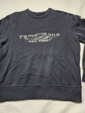 rag & bone Men's Black Crewneck Sweatshirt with New York Logo